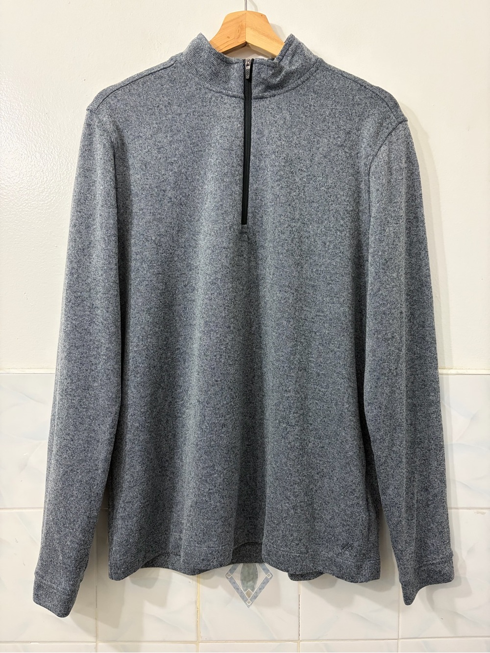 Rhone Quarter Zip Heather Gray Pullover Men’s L Layer Performance Golf Stretch